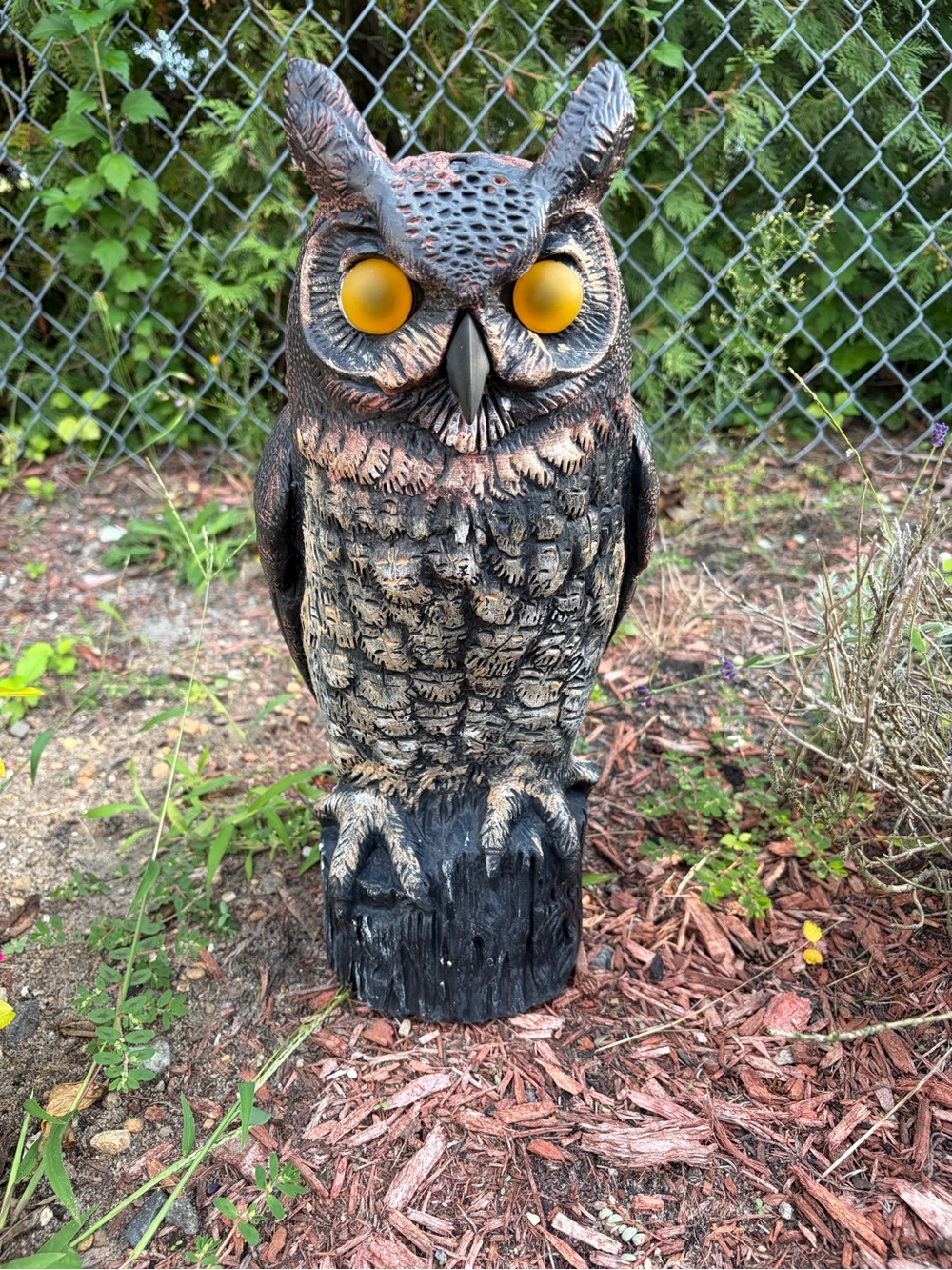 Owl garden decor for